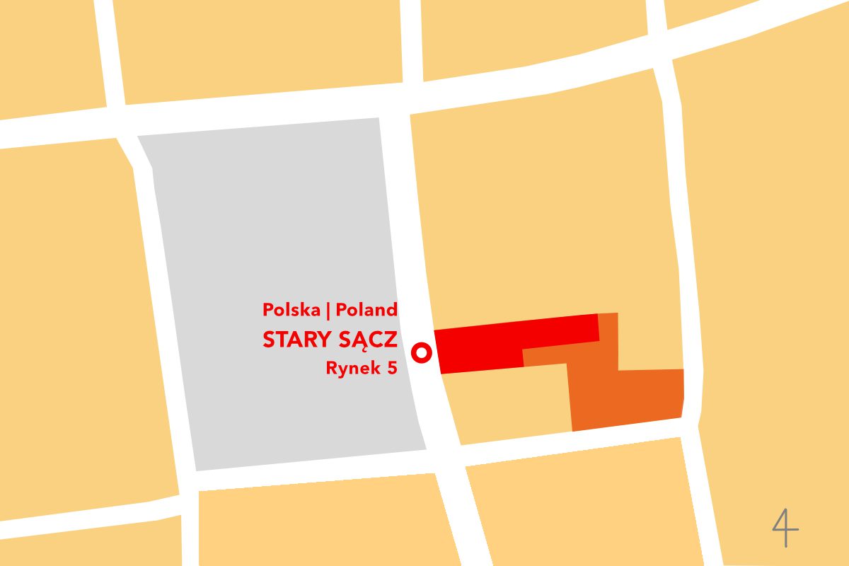 Lokalizacja. Budynki i przestrzeń związane z IMO Galerią w Starym Sączu.